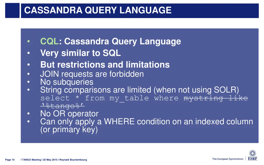 cassandra query language