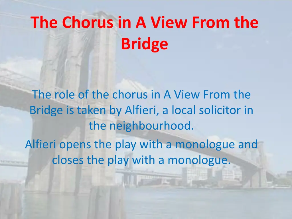 the chorus in a view from the bridge