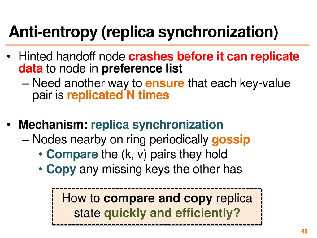 anti entropy replica synchronization