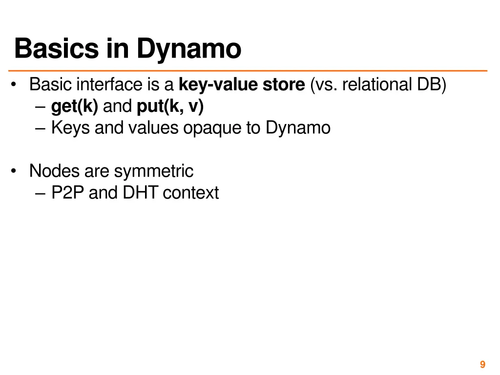 basics in dynamo basic interface is a key value