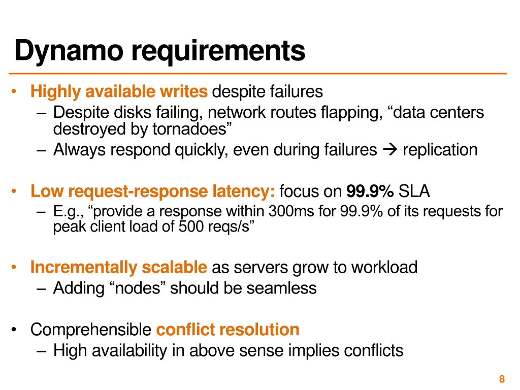 dynamo requirements