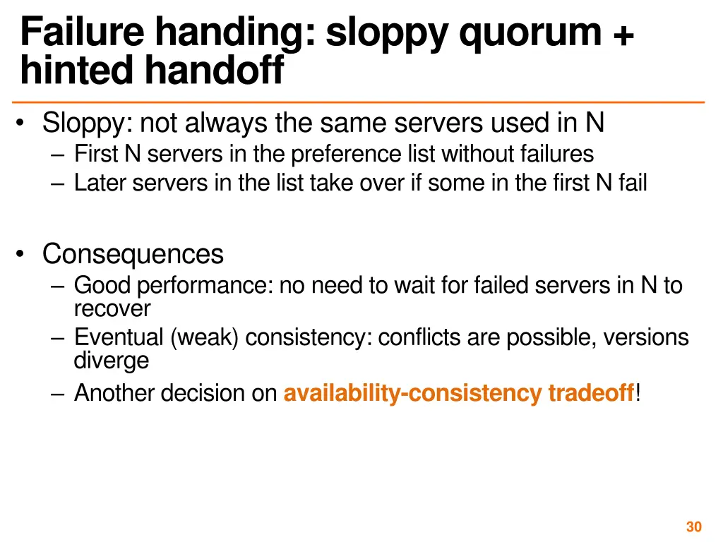 failure handing sloppy quorum hinted handoff