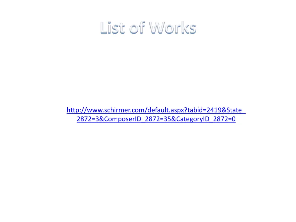 list of works