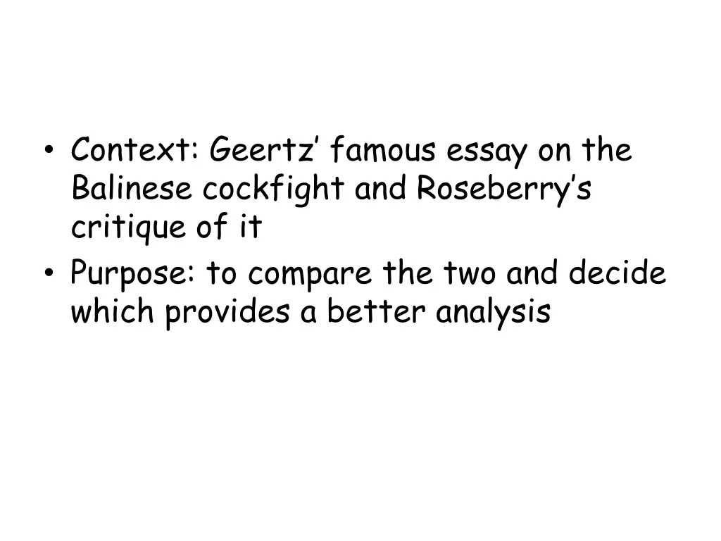 context geertz famous essay on the balinese