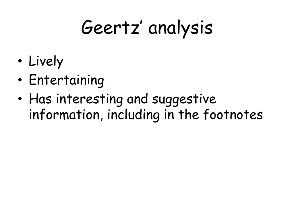 geertz analysis