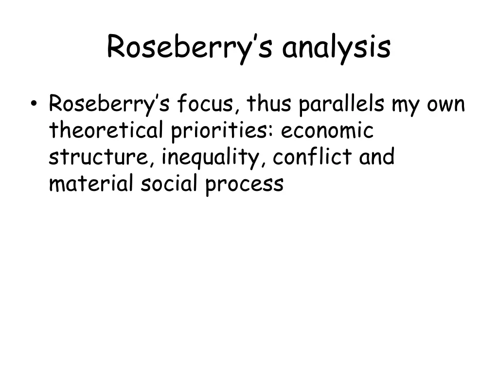 roseberry s analysis