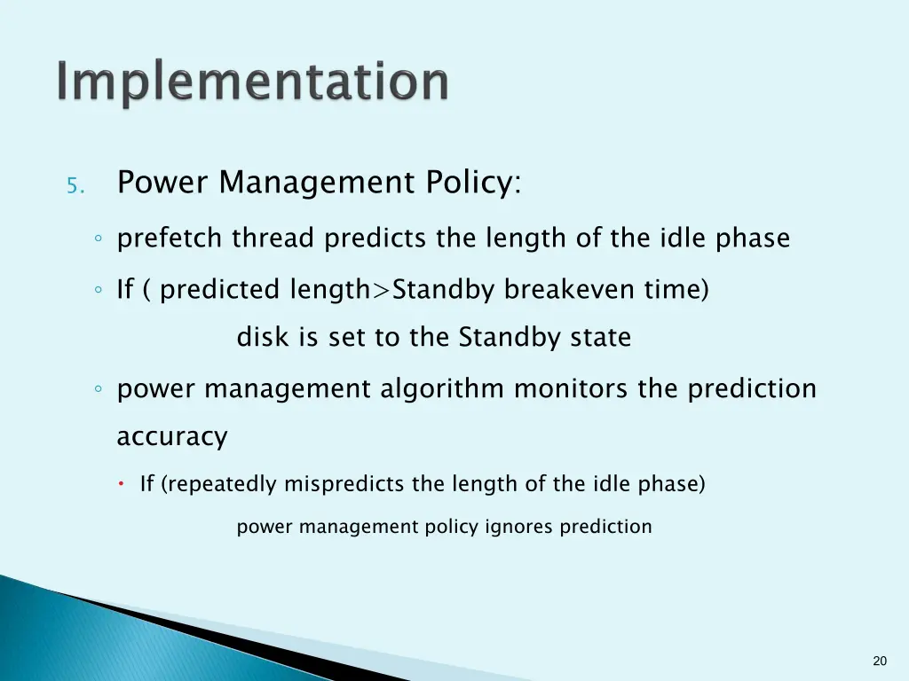 power management policy prefetch thread predicts