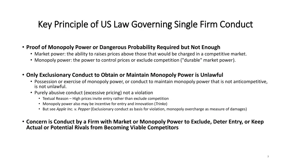 key principle of us law governing single firm