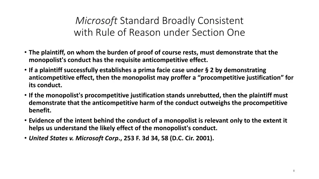 microsoft standard broadly consistent with rule