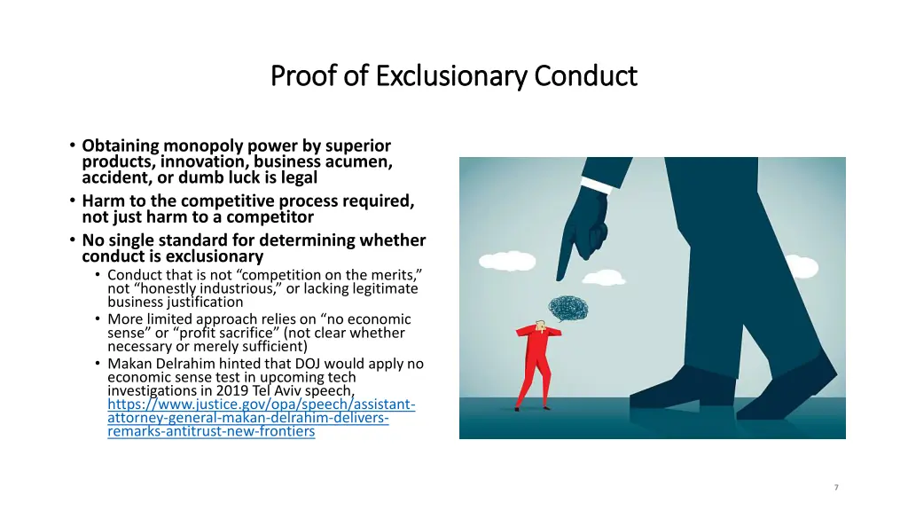 proof of exclusionary conduct proof