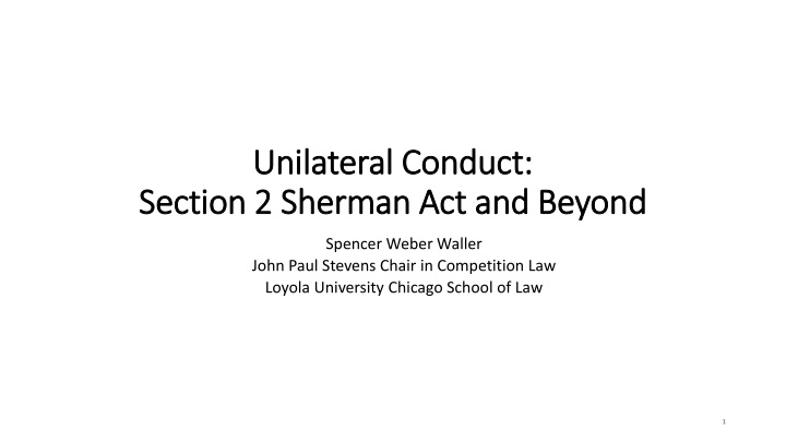 unilateral conduct unilateral conduct section