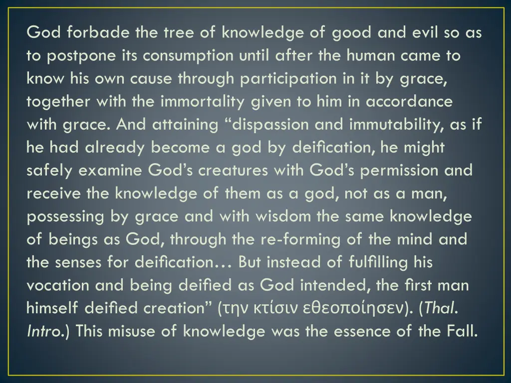 god forbade the tree of knowledge of good