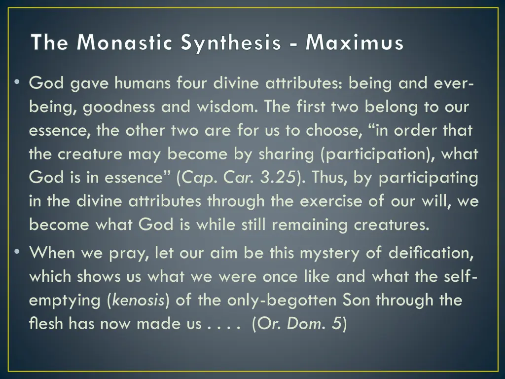 the monastic synthesis maximus 1