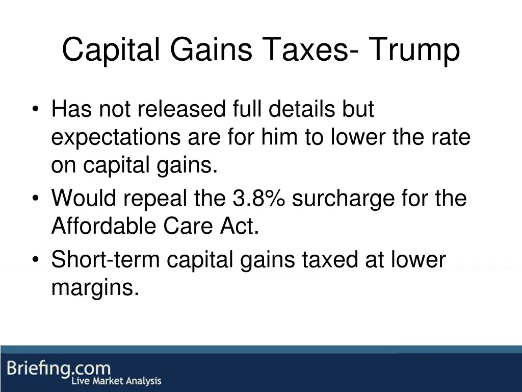 capital gains taxes trump