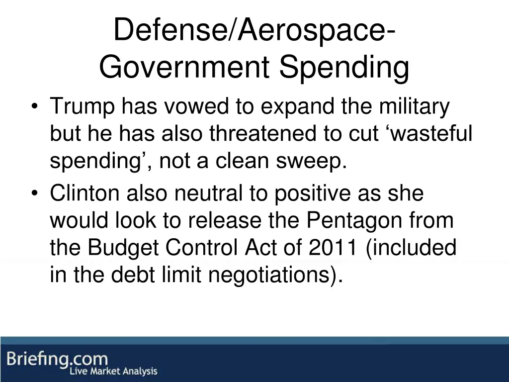 defense aerospace government spending trump