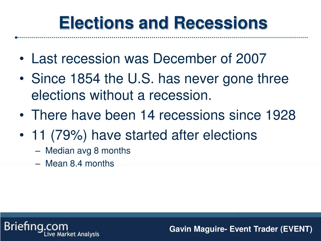 elections and recessions