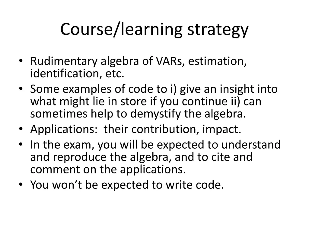 course learning strategy