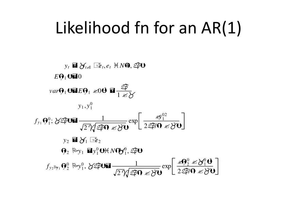 likelihood fn for an ar 1