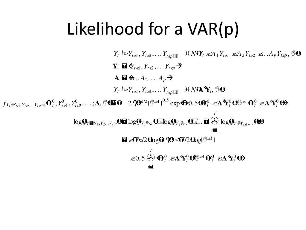 likelihood for a var p