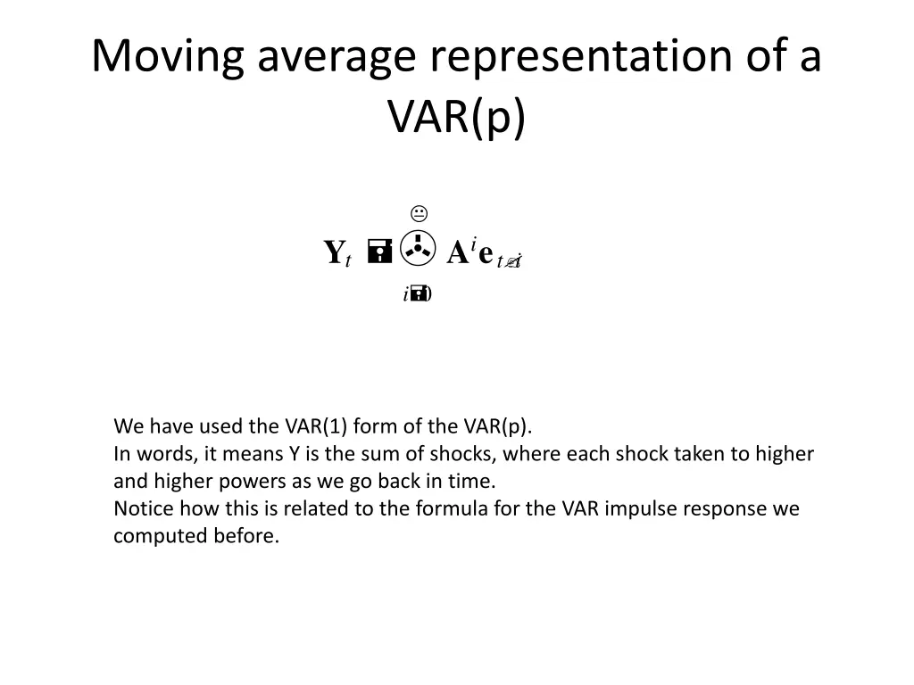 moving average representation of a var p