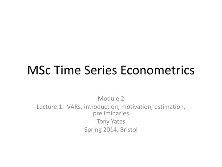 msc time series econometrics