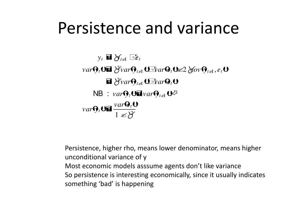 persistence and variance