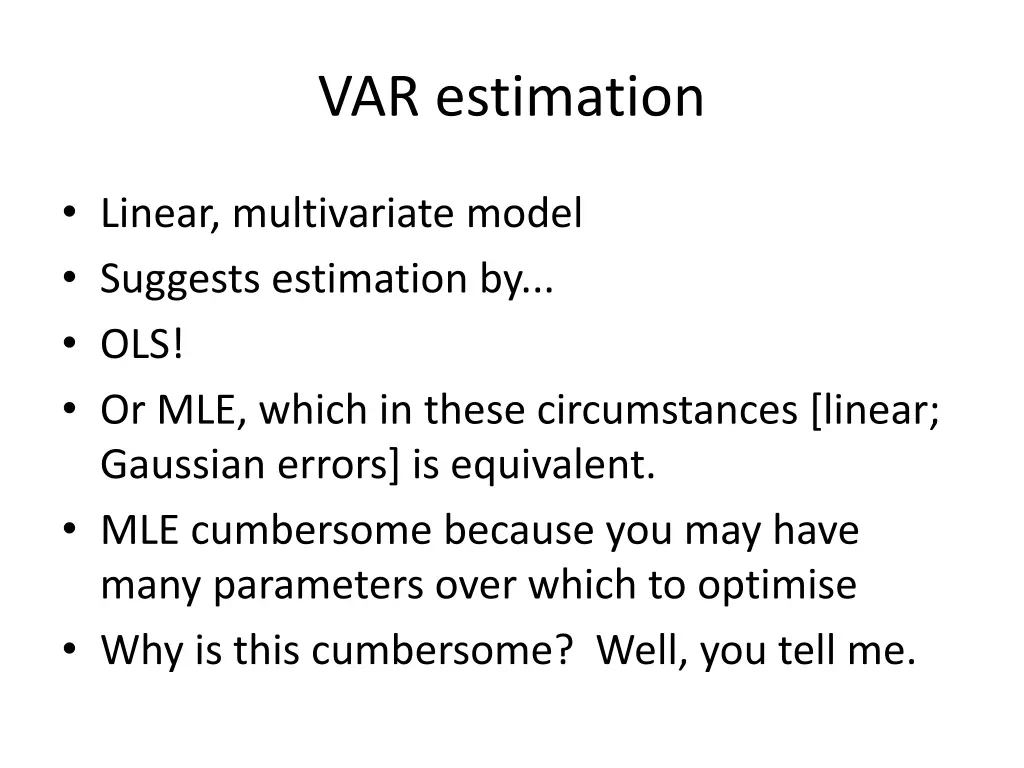 var estimation