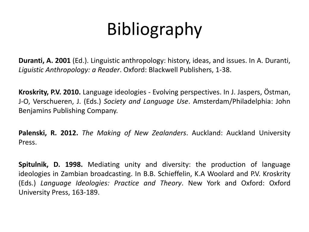 bibliography 1