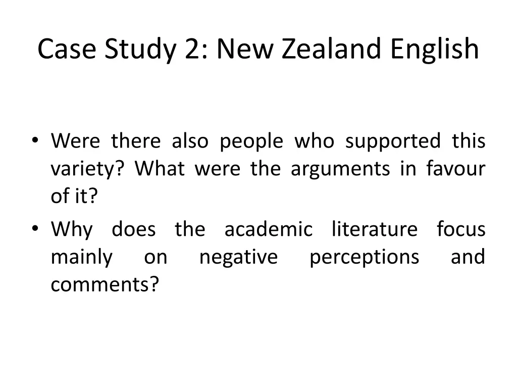 case study 2 new zealand english