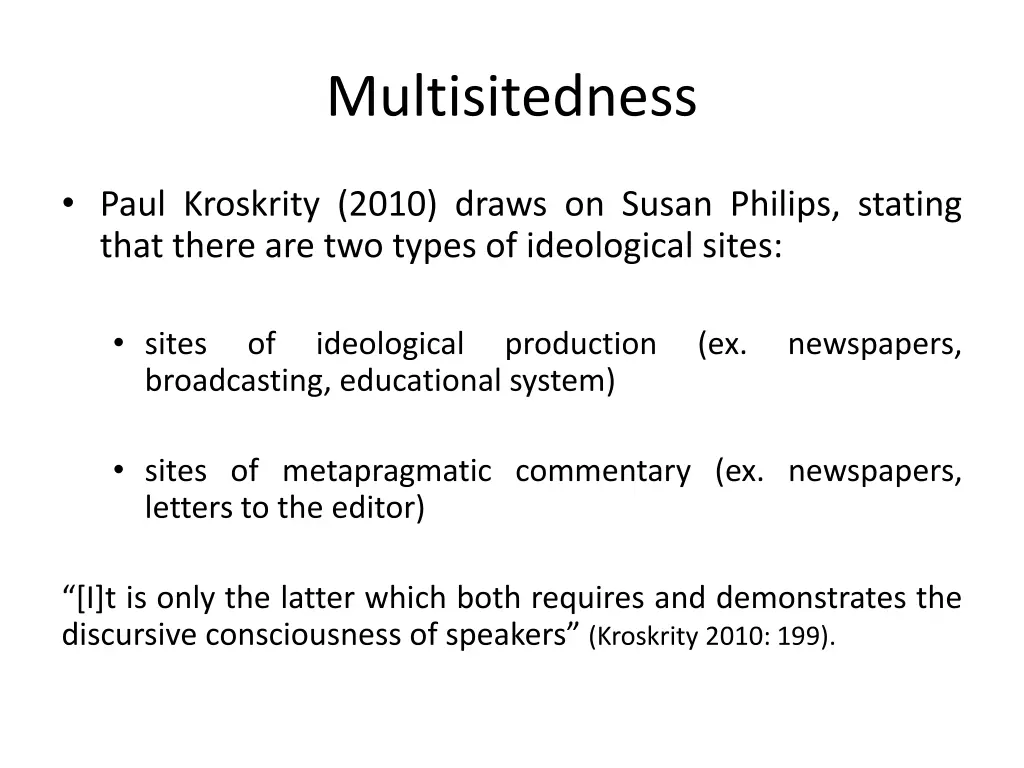 multisitedness