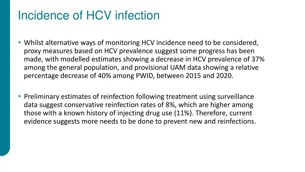 incidence of hcv infection