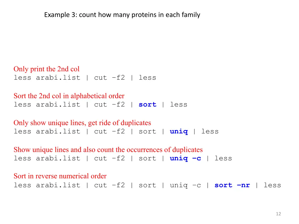 example 3 count how many proteins in each family