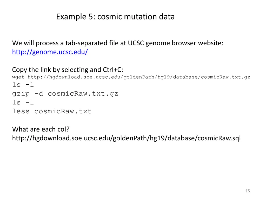 example 5 cosmic mutation data