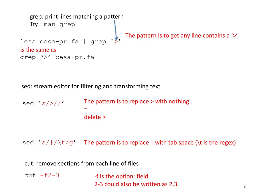 grep print lines matching a pattern try man grep