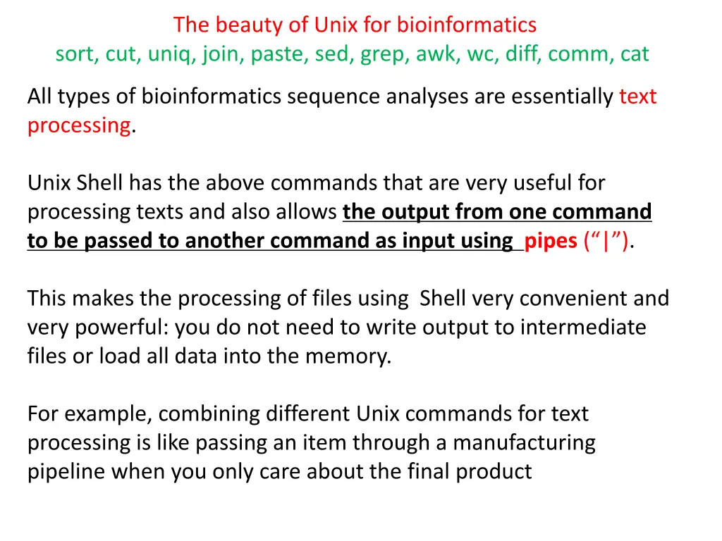 the beauty of unix for bioinformatics sort