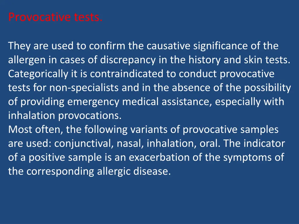 provocative tests