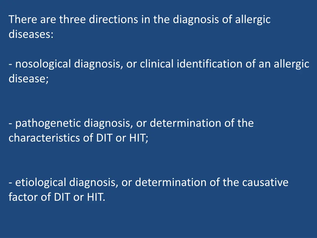 there are three directions in the diagnosis