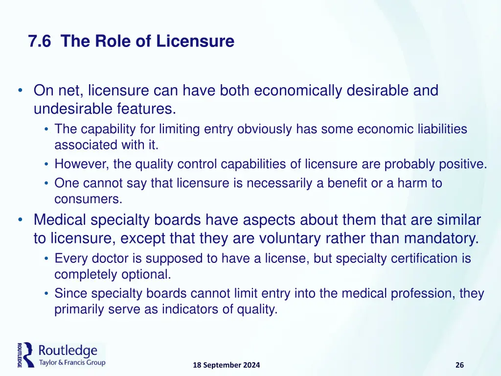 7 6 the role of licensure 1