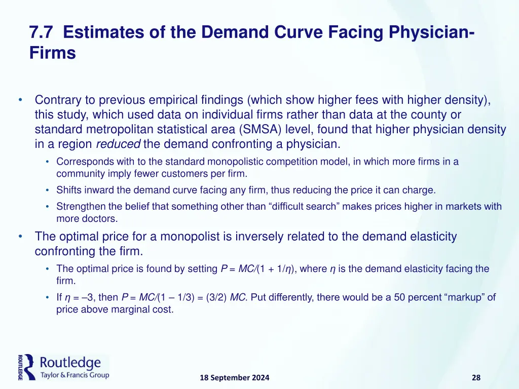 7 7 estimates of the demand curve facing 1