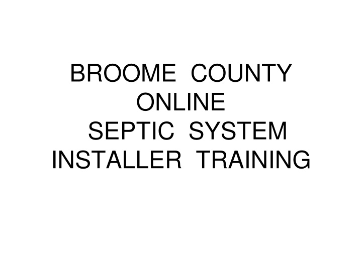 broome county online septic system installer