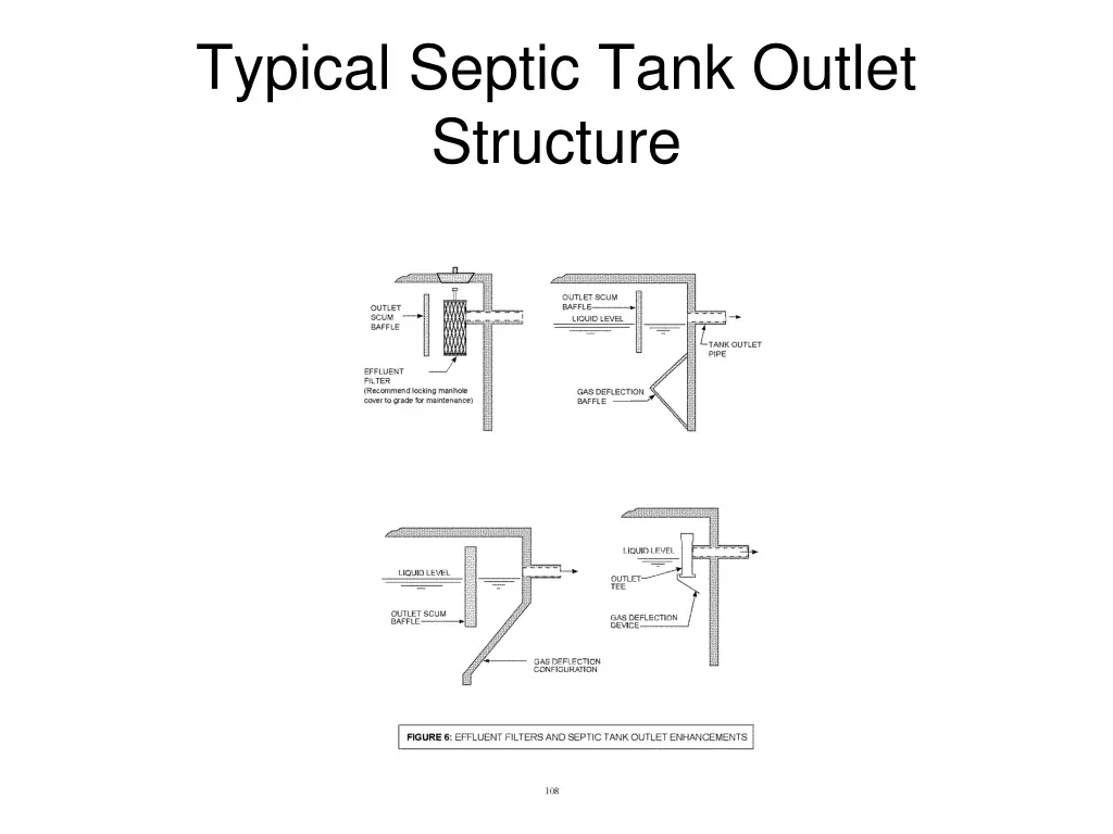 typical septic tank outlet structure