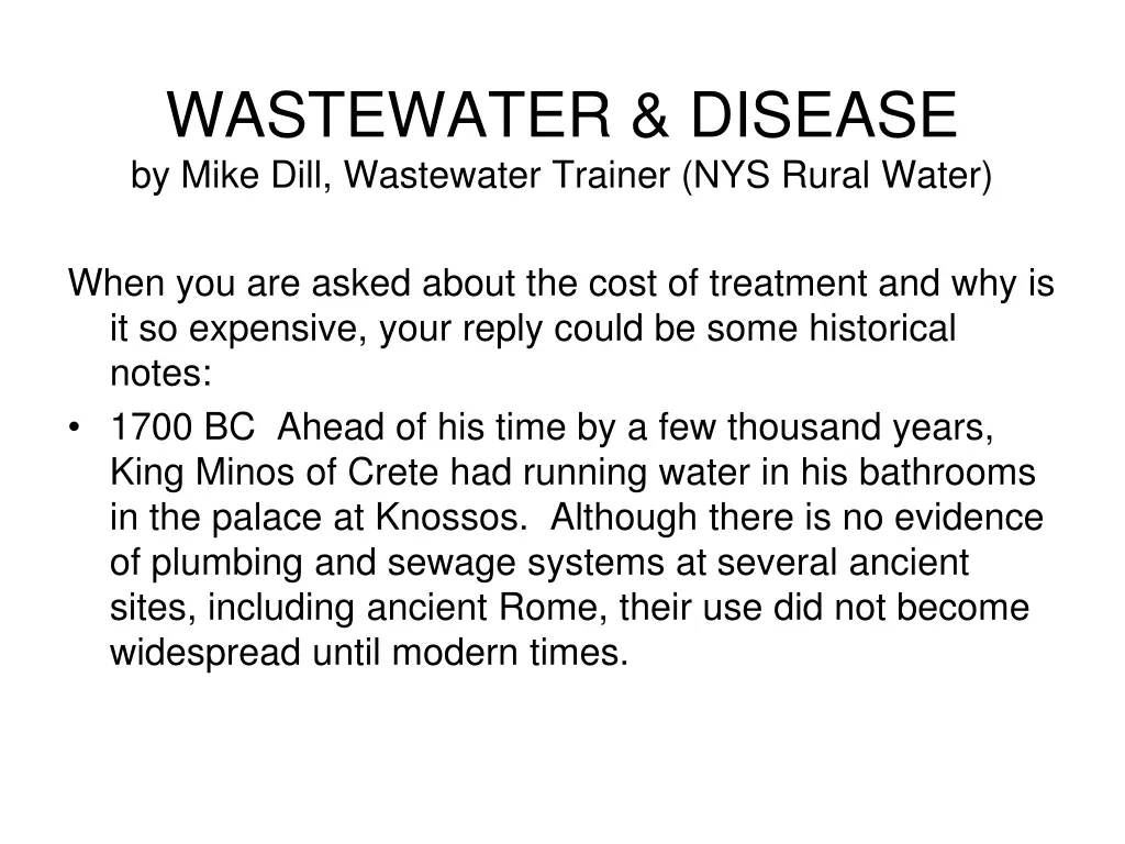 wastewater disease by mike dill wastewater