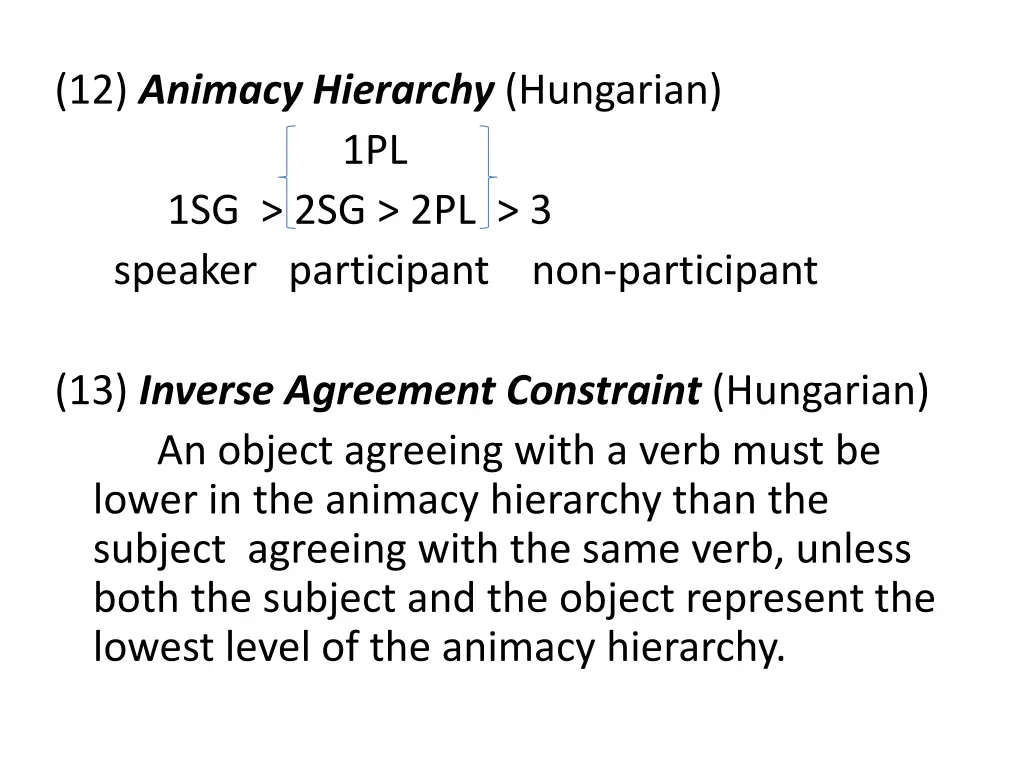 12 animacy hierarchy hungarian