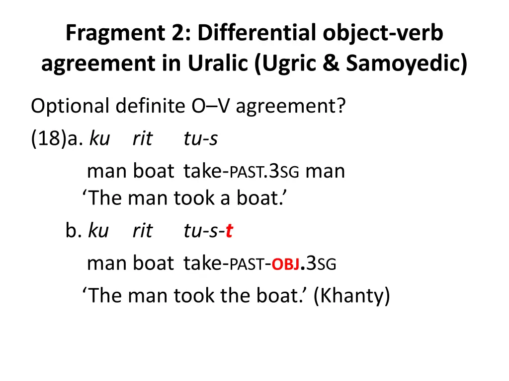 fragment 2 differential object verb agreement