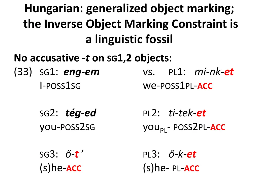 hungarian generalized object marking the inverse