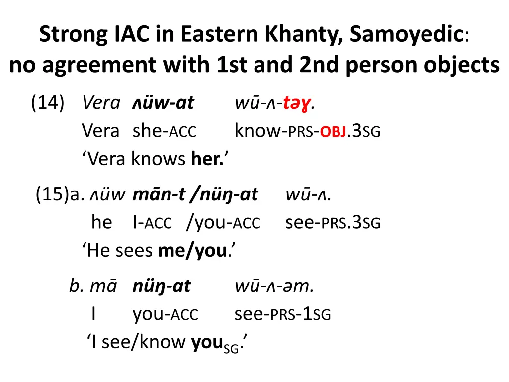 strong iac in eastern khanty samoyedic