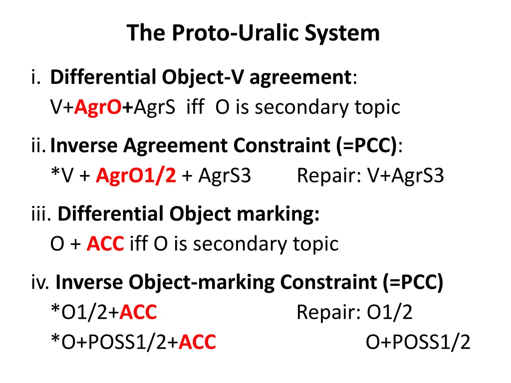 the proto uralic system