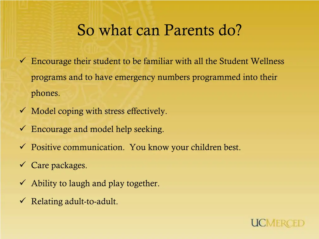 so what can parents do