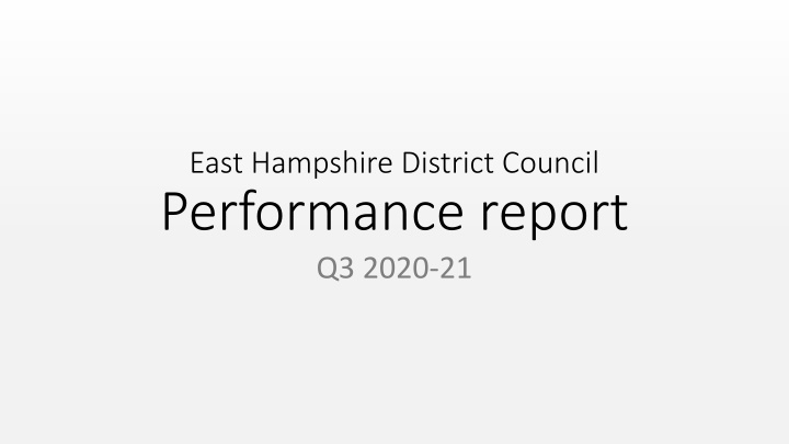 east hampshire district council performance