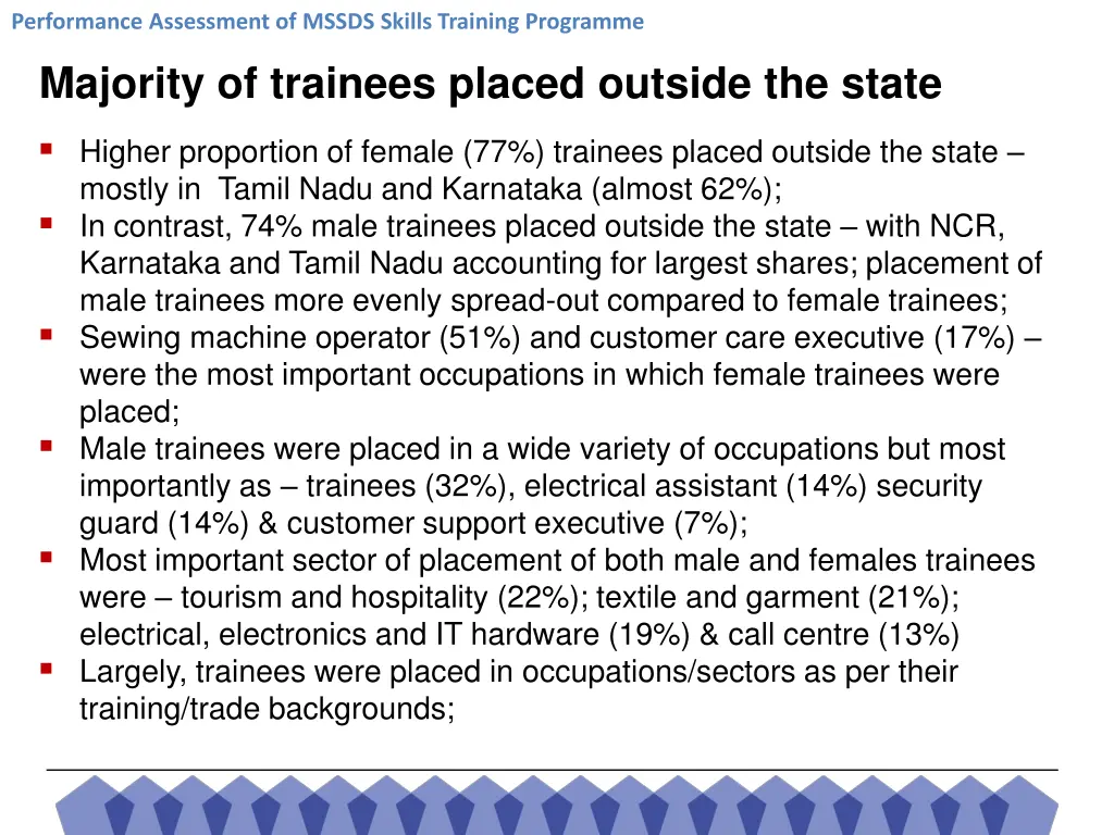 performance assessment of mssds skills training 19